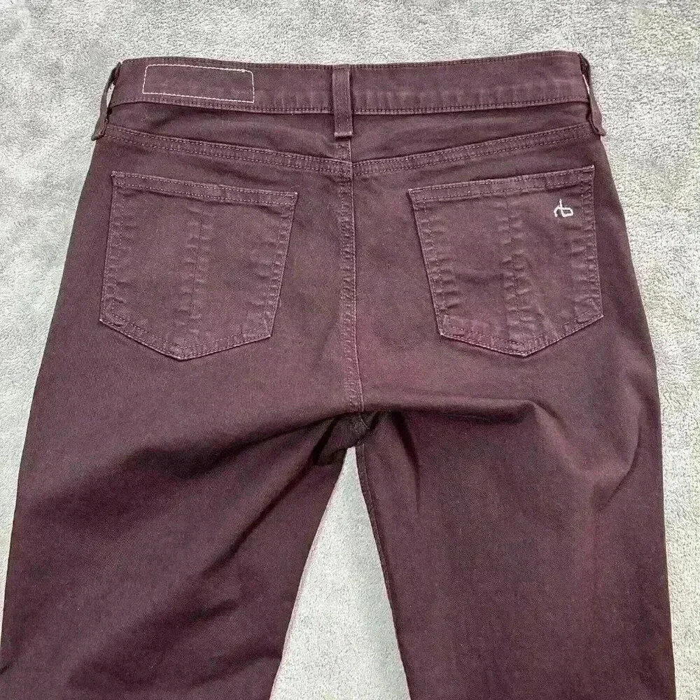 Rag & Bone Legging Jeans Women’s 27 Maroon Burgandy Slim Skinny Casual Pants - Picture 11 of 12